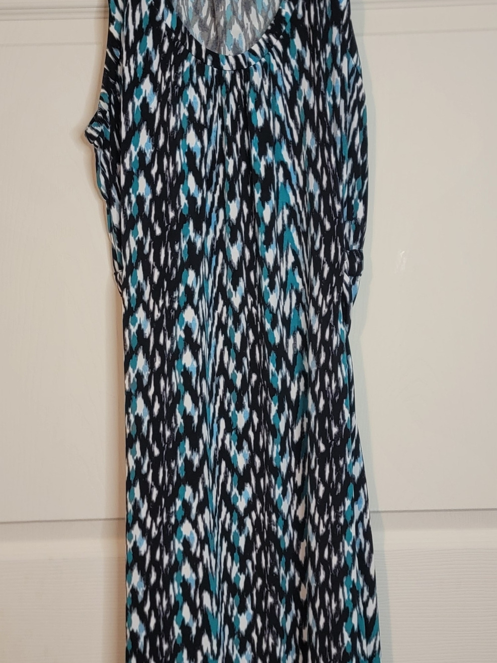 Daisy Fuentes Blue, Black and White Maxi Dress